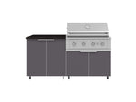 NewAge Outdoor Kitchens Aluminum 4-Piece Cabinet Set with Caster and 2 Door, Grill Cabinet, Performance Grill, Countertop-72442-Garage Giant 