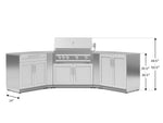 NewAge Outdoor Kitchens Stainless-Steel 7-Piece Cabinet Set with 2 Door, Bar, Corner, Grill Cabinet, Platinum Grill, and Countertops 