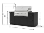NewAge Outdoor Kitchens Outdoor Grill Island Stainless-Steel 5-Piece Cabinet Set with Sink, 3 Drawer, Grill Cabinet, Platinum Grill and Stainless Steel Countertop - (Liquid Propane) 