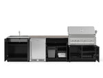 NewAge Outdoor Kitchens Aluminum 6-Piece Cabinet Set with Sink, Bar, Grill Cabinet, Platinum Grill, Countertop and Stainless Steel Door Fridge-73793-Garage Giant 
