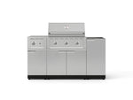 NewAge Outdoor Kitchens Outdoor Grill Island Stainless-Steel 5-Piece Cabinet Set with 1-Door, Grill Cabinet, Side Burner and Performance Grill - (Natural Gas) 