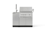 NewAge Outdoor Kitchens Outdoor Grill Island Stainless-Steel 3-Piece Cabinet Set with Sink, Grill Cabinet and Platinum Grill-75279-Garage Giant 