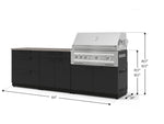 NewAge Outdoor Kitchens Stainless-Steel 5-Piece Cabinet Set with with 3-Drawer, Bar, Grill Cabinet, Platinum Grill and Countertop-73356-Garage Giant 