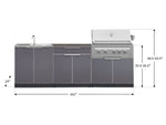 NewAge Outdoor Kitchens Aluminum 5-Piece Cabinet Set with Bar, Sink, Grill Cabinet, Platinum Grill, and Countertop-71276-Garage Giant 