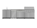 NewAge Outdoor Kitchens Stainless Steel 6-Piece Cabinet Set with Sink, Bar, Grill Cabinet, Performance Grill, Countertop and Fridge-72071-Garage Giant 
