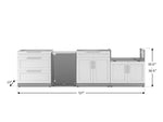 NewAge Outdoor Kitchens Stainless Steel 4-Piece Cabinet Set with 3-Drawer, Bar, Grill Cabinet, and Stainless Steel Door Fridge-71410-Garage Giant 