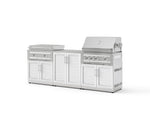 NewAge Outdoor Kitchens Stainless-Steel Louvered Doors 6-Piece Cabinet Set with Base, Grill Cabinet, Platinum Griddle and Countertop-75113-Garage Giant 