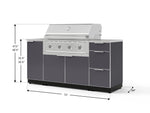 NewAge Outdoor Kitchens Outdoor Grill Island Aluminum 5-Piece Cabinet Set with Sink, 3 Drawer, Grill Cabinet, Performance Grill and Stainless Steel Countertop-74748-Garage Giant 