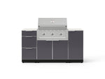 NewAge Outdoor Kitchens Outdoor Grill Island Aluminum 6-Piece Cabinet Set with 1 Door, 3 Drawer, Grill Cabinet, Performance Grill and Countertops - (Liquid Propane) 