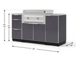 NewAge Outdoor Kitchens Classic Series 6-Piece Griddle Island · Aluminum · Tempered Glass Door · Platinum Griddle 