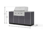 NewAge Outdoor Kitchens Outdoor Grill Island Aluminum 5-Piece Cabinet Set with Sink, 1 Door, Grill Cabinet, Performance Grill and Stainless Steel Countertop-74638-Garage Giant 