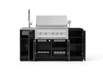 NewAge Outdoor Kitchens Outdoor Grill Island Aluminum 5-Piece Cabinet Set with Sink, 1 Door, Grill Cabinet, Platinum Grill and Stainless Steel Countertop - (Liquid Propane) 
