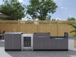NewAge Outdoor Kitchens Aluminum 4-Piece Cabinet Set with Sink, Bar, Grill Cabinet and Fridge-66324-Garage Giant 
