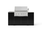 NewAge Outdoor Kitchens Outdoor Grill Island Aluminum 5-Piece Cabinet Set with Sink, 1 Door, Grill Cabinet, Platinum Grill and Stainless Steel Countertop - (Natural Gas) 
