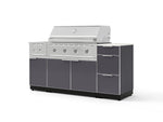 NewAge Outdoor Kitchens Outdoor Grill Island Aluminum 6-Piece Cabinet Set with 3-Drawer, Grill Cabinet, Performance Grill, Side Burner and Countertop - (Natural Gas) | Garage Giant 