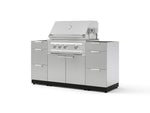 NewAge Outdoor Kitchens Outdoor Grill Island Stainless-Steel 5-Piece Cabinet Set with 3 Drawers, Grill Cabinet and Platinum Grill - (Natural Gas) | Garage Giant 