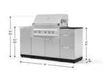 NewAge Outdoor Kitchens Outdoor Grill Island Stainless-Steel 5-Piece Cabinet Set with Sink, 3 Drawer, Grill Cabinet, Platinum Grill and Stainless Steel Countertop - (Liquid Propane) 