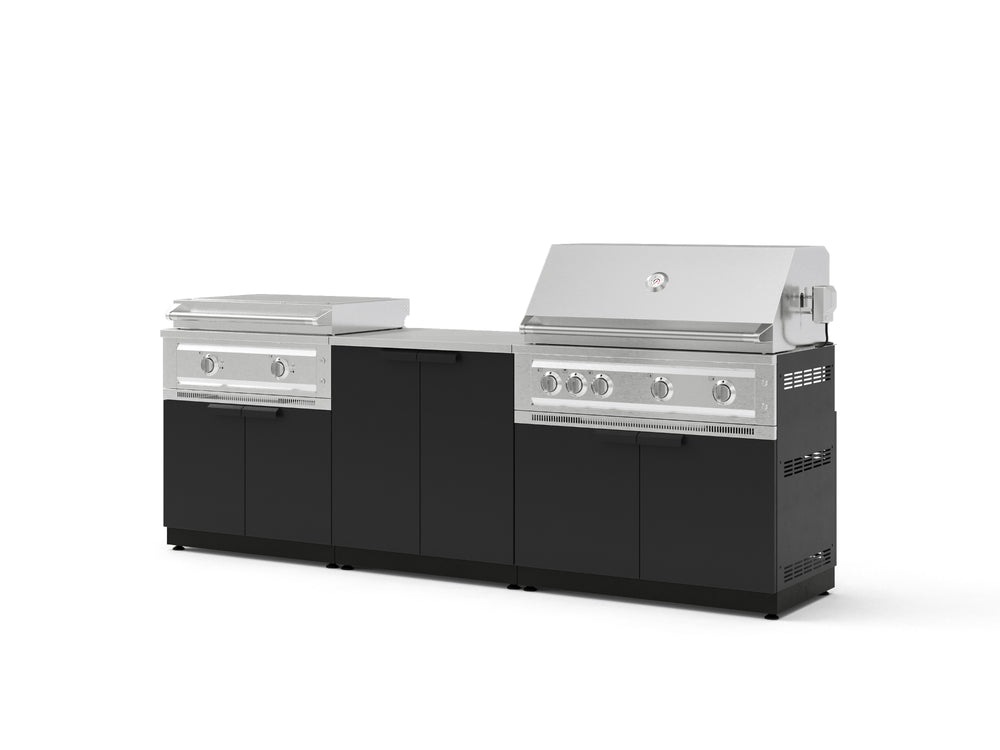 NewAge Outdoor Kitchens Stainless-Steel 6-Piece Cabinet Set with Base, Grill Cabinet, Platinum Griddle and Countertop-75111-Garage Giant