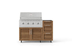 NewAge Outdoor Kitchens Outdoor Grill Island Stainless-Steel Louvered Doors 3-Piece Cabinet Set with Casters and 3-Drawer, Grill Cabinet and Performance Grill - (Liquid Propane) 