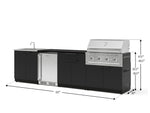 NewAge Outdoor Kitchens Stainless Steel 6-Piece Cabinet Set with Sink, Bar, Grill Cabinet, Performance Grill, Countertop and Stainless Steel Door Fridge-73738-Garage Giant 