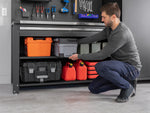 NewAge Garage Cabinets Pro Series 5-Piece Cabinet Set with Base, Wall Cabinet, Locker, 78 in. Workstation, and Pegboard Accessories Kit-32670-Garage Giant 