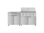 NewAge Outdoor Kitchens Stainless Steel 4-Piece Cabinet Set with Caster and Bar, Grill Cabinet, Platinum Grill, and Countertop-72419-Garage Giant 