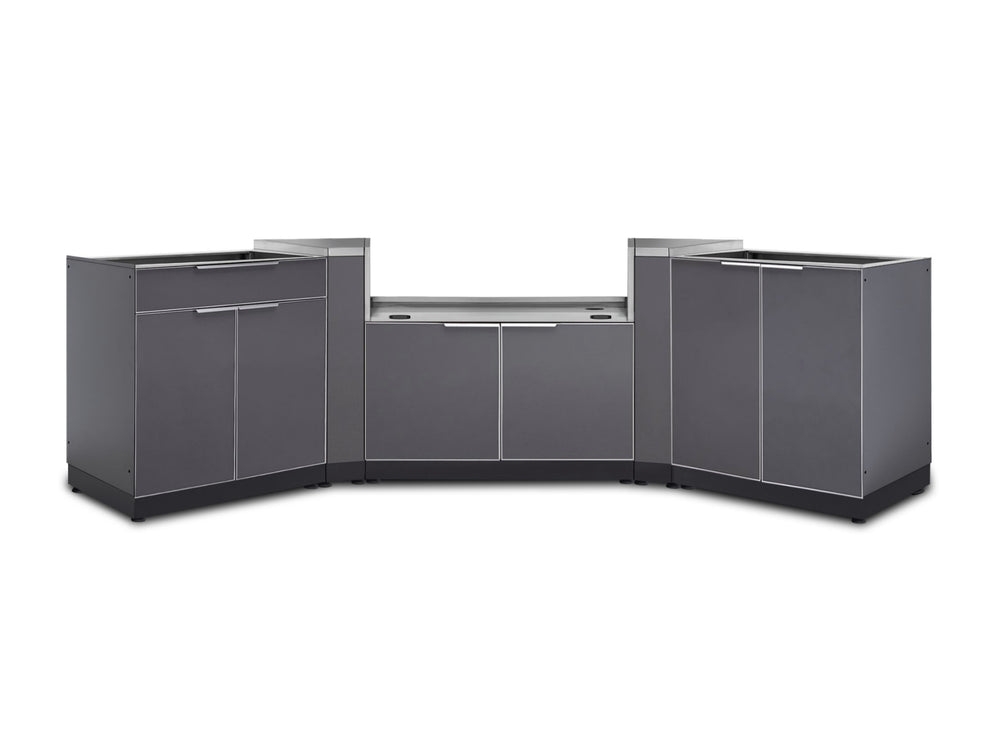 NewAge Outdoor Kitchens Aluminum 5-Piece Cabinet Set with 2-Door, Bar, Corner, and Grill Cabinet-65291-Garage Giant