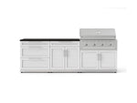 NewAge Outdoor Kitchens Stainless-Steel 5-Piece Cabinet Set with 3-Drawer, Bar, Grill Cabinet, Performance Grill and Countertop-73329-Garage Giant 