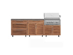 NewAge Outdoor Kitchens Stainless Steel 5-Piece Cabinet Set with Casters and 3 Drawer, Bar, Grill Cabinet, Platinum Grill, Countertop-72633-Garage Giant 