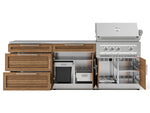 NewAge Outdoor Kitchens Stainless Steel 5-Piece Cabinet Set with with 3-Drawer, Bar, Grill Cabinet, Platinum Grill and Countertop-71054-Garage Giant 
