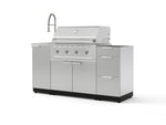 NewAge Outdoor Kitchens Outdoor Grill Island Stainless-Steel 5-Piece Cabinet Set with Sink, 3 Drawer, Grill Cabinet, Performance Grill and Stainless Steel Countertop - (Liquid Propane) | Garage Giant 