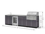 NewAge Outdoor Kitchens Aluminum 6-Piece Cabinet Set with Sink, Bar, Grill Cabinet, Performance Grill, Countertop and Fridge-66325-Garage Giant 