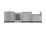 NewAge Outdoor Kitchens Stainless Steel 4-Piece Cabinet Set with Sink, Bar, Grill Cabinet and Fridge-66352-Garage Giant 