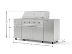 NewAge Outdoor Kitchens Outdoor Grill Island Stainless-Steel 6-Piece Cabinet Set with Casters and 1-Door, Grill Cabinet, Performance Grill, Side Burner, Countertop-74862-Garage Giant 