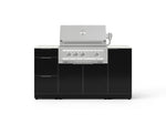 NewAge Outdoor Kitchens Outdoor Grill Island Aluminum 6-Piece Cabinet Set with 1 Door, 3 Drawer, Grill Cabinet, Platinum Grill and Dekton in Aeris Countertops - (Liquid Propane) 