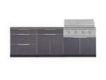 NewAge Outdoor Kitchens Aluminum 5-Piece Cabinet Set With 3 Drawer, Bar, Grill Cabinet, Performance Grill and Countertop-71194-Garage Giant 
