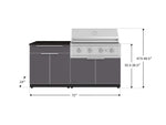 NewAge Outdoor Kitchens Aluminum 4-Piece Cabinet Set with Bar, Grill Cabinet, Performance Grill, and Countertop-71684-Garage Giant 