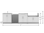 NewAge Outdoor Kitchens Stainless Steel 4-Piece Cabinet Set with Sink, Bar, Grill Cabinet and Stainless Steel Door Fridge-71502-Garage Giant 