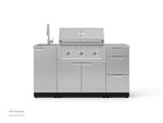 NewAge Outdoor Kitchens Outdoor Grill Island Stainless-Steel 5-Piece Cabinet Set with Sink, 3 Drawer, Grill Cabinet, Performance Grill and Stainless Steel Countertop-74758-Garage Giant 