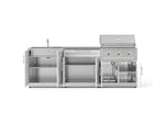 NewAge Outdoor Kitchens Stainless-Steel 5-Piece Cabinet Set with Bar, Sink, Grill Cabinet, Performance Grill, and Countertop-73432-Garage Giant 