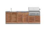 NewAge Outdoor Kitchens Stainless Steel 5-Piece Cabinet Set with Bar, Sink, Grill Cabinet, Platinum Grill, and Countertop-71090-Garage Giant 
