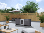 NewAge Outdoor Kitchens Aluminum 3-Piece Cabinet Set with 3-Drawer, 2-Door Cabinet and Fridge-67579-Garage Giant 