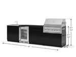 NewAge Outdoor Kitchens Aluminum 6-Piece Cabinet Set with Sink, Bar, Grill Cabinet, Platinum Grill, Countertop and Glass Door Fridge-73732-Garage Giant 