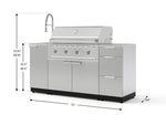 NewAge Outdoor Kitchens Outdoor Grill Island Stainless-Steel 5-Piece Cabinet Set with Sink, 3 Drawer, Grill Cabinet, Performance Grill and Stainless Steel Countertop-75603-Garage Giant 