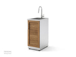 NewAge Outdoor Kitchens Stainless Steel Louvered Doors 16 in. Sink Cabinet-65625-Garage Giant 