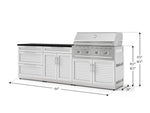 NewAge Outdoor Kitchens Stainless-Steel 5-Piece Cabinet Set with 3-Drawer, Bar, Grill Cabinet, Performance Grill and Countertop-73326-Garage Giant 