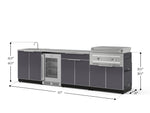 NewAge Outdoor Kitchens Aluminum 6-Piece Cabinet Set with Sink, Bar, Grill Cabinet, Platinum Griddle, Countertop and Glass Door Fridge-75117-Garage Giant 