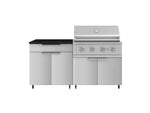 NewAge Outdoor Kitchens Stainless Steel 4-Piece Cabinet Set with Caster and Bar, Grill Cabinet, Platinum Grill, and Countertop-72247-Garage Giant 