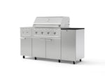 NewAge Outdoor Kitchens Outdoor Grill Island Stainless-Steel 6-Piece Cabinet Set with Casters and 1-Door, Grill Cabinet, Performance Grill, Side Burner and Dekton in Sirius Countertop - (Liquid Propane) | Garage Giant 