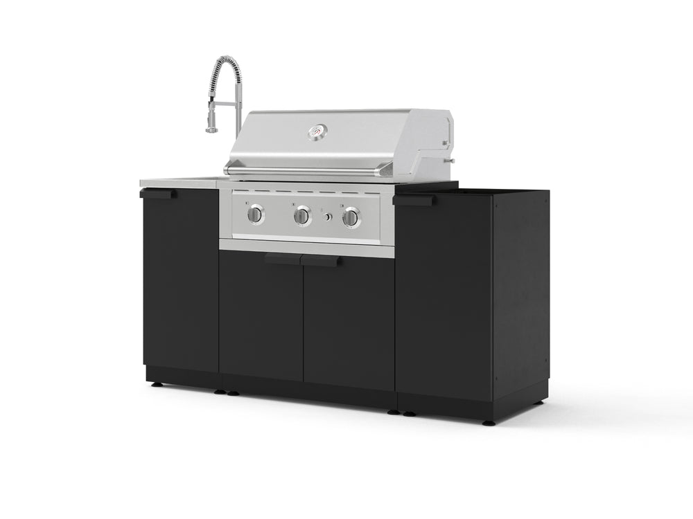 NewAge Outdoor Kitchens Outdoor Grill Island Stainless-Steel 5-Piece Cabinet Set with Sink, 1 Door, Grill Cabinet, Performance Grill and Stainless Steel Countertop - (Natural Gas) | Garage Giant